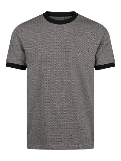 Men's grey t-shirt with crew neck and short sleeves.