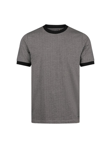 Albaicin Cotton Herringbone T-Shirt - Black/Cement