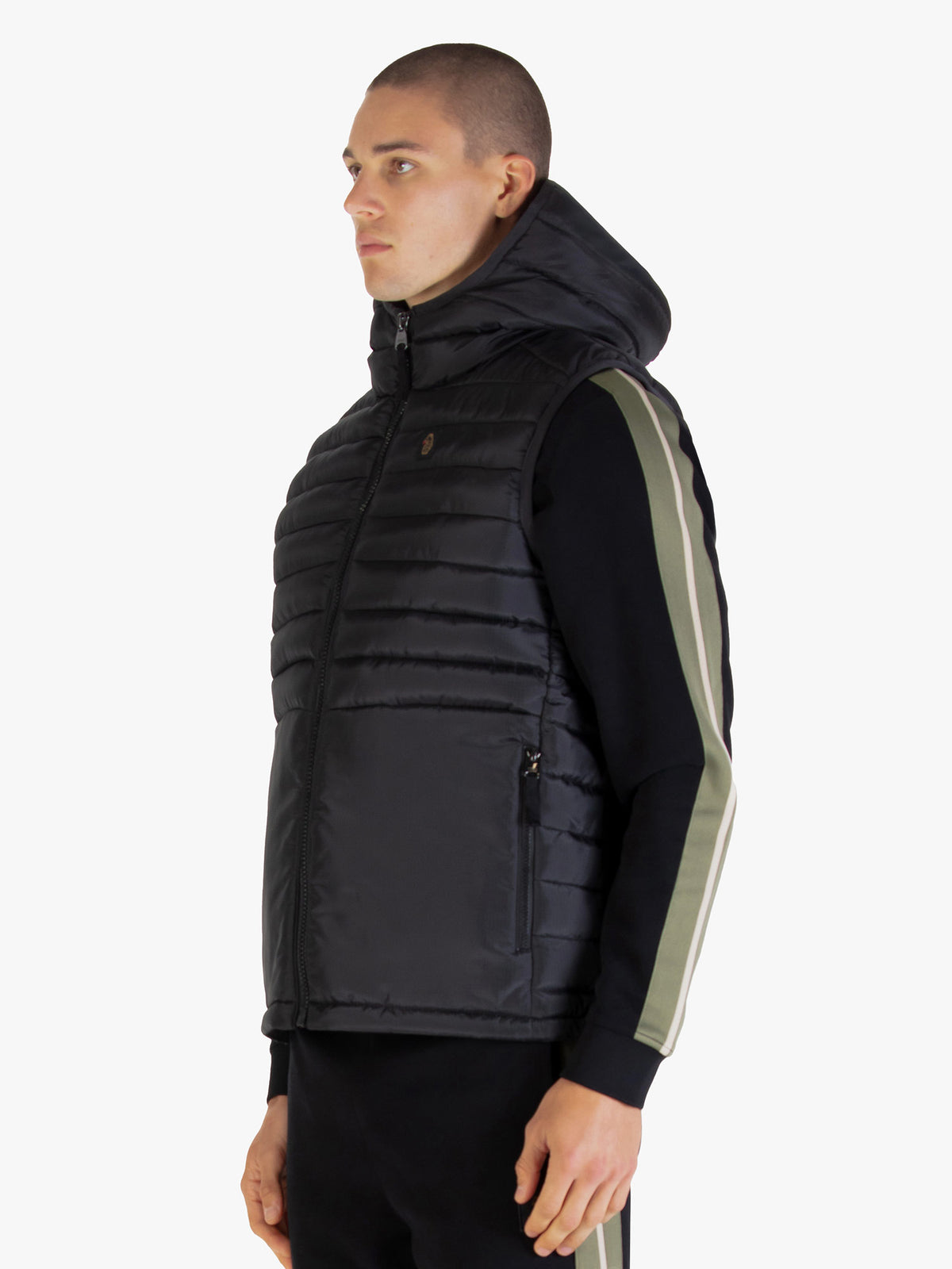 Men's black gilet.