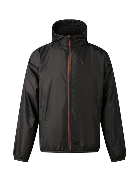 LUKE 1977 Garnedd Black Hooded Shower Proof Jacket with Zip