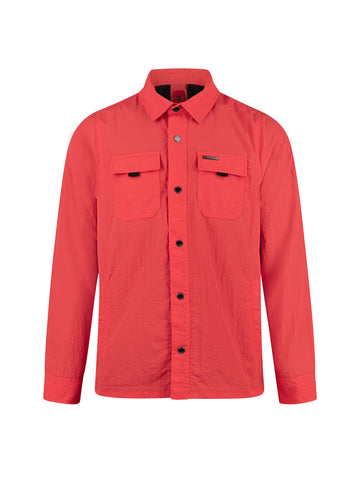 Seattle Crinkled Nylon Shacket - Grenadine