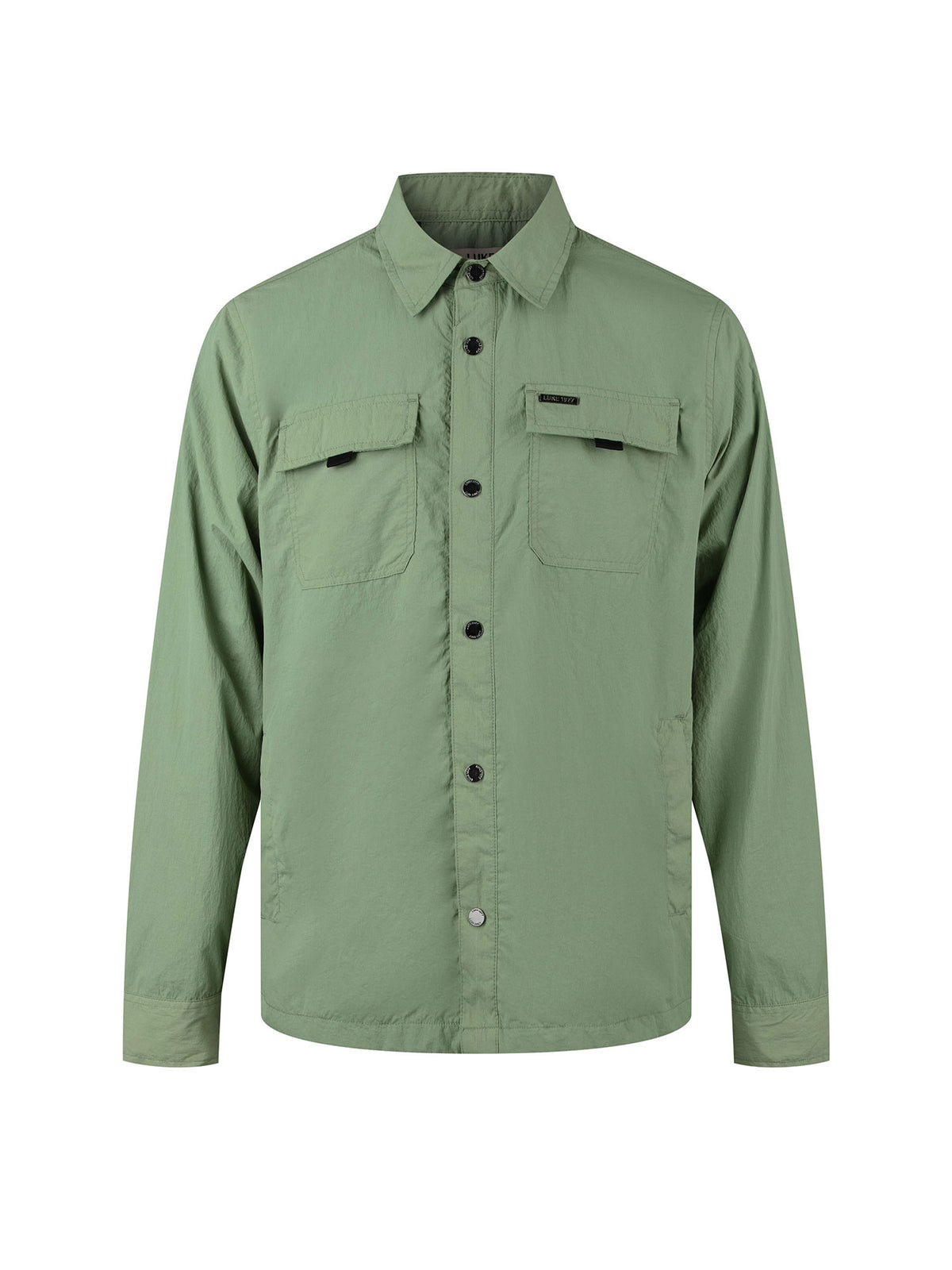 Seattle Crinkled Nylon Shacket - Sage