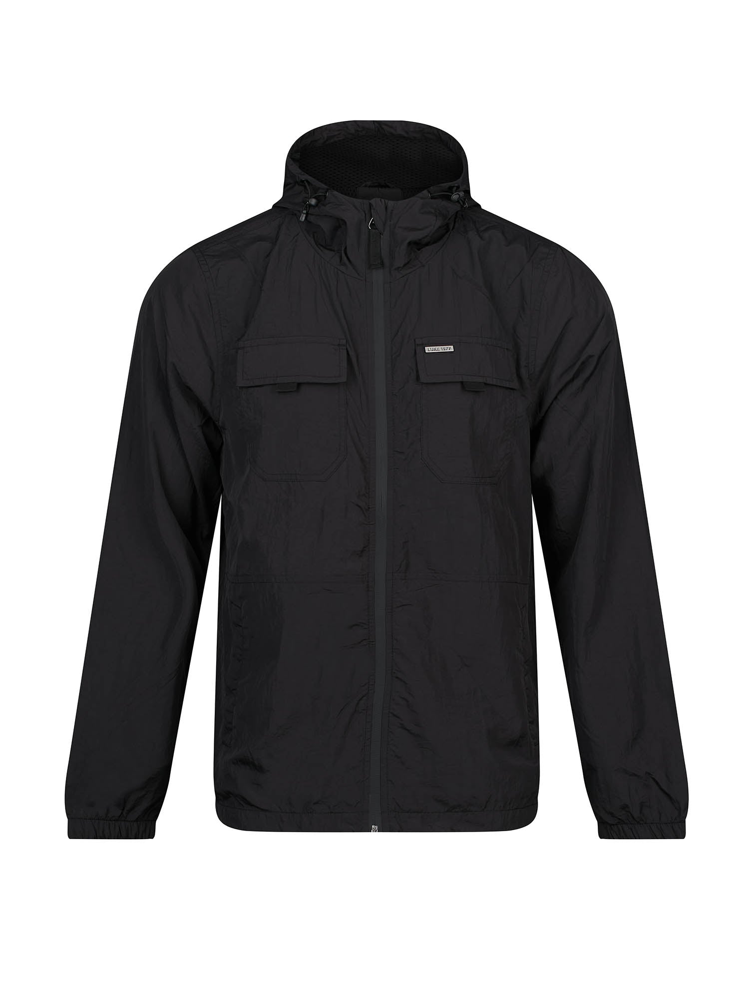 Heve クラウドブルゾン Black 黒 DENVER Black Lightweight Nylon Hooded Jacket w/ Breathable Mesh