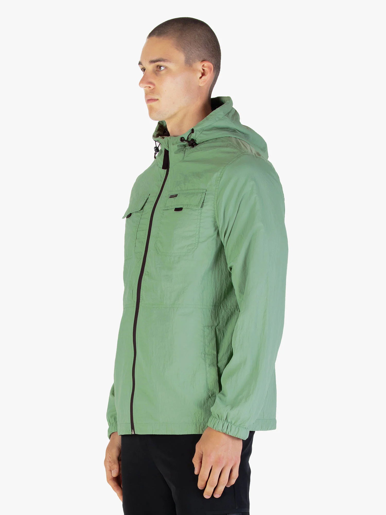 DENVER CRINKLED NYLON HOODED JACKET