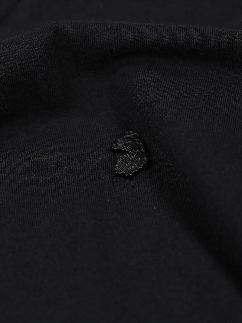 Shanghai Modal Button Cuff Detail T-Shirt - Black