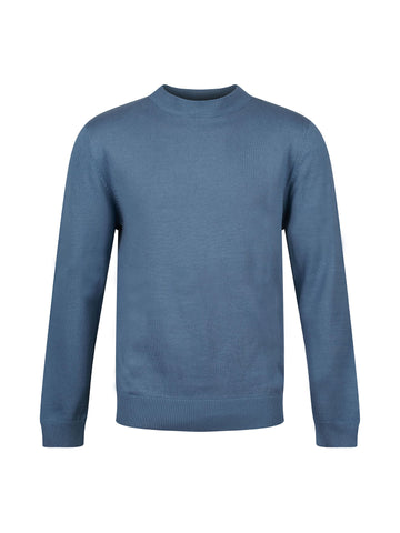 Jenson Rib Neck Knitted Jumper - Blue