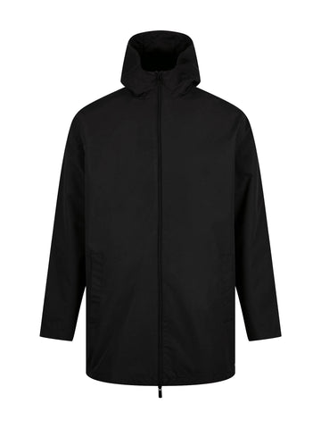 Men's black coat.