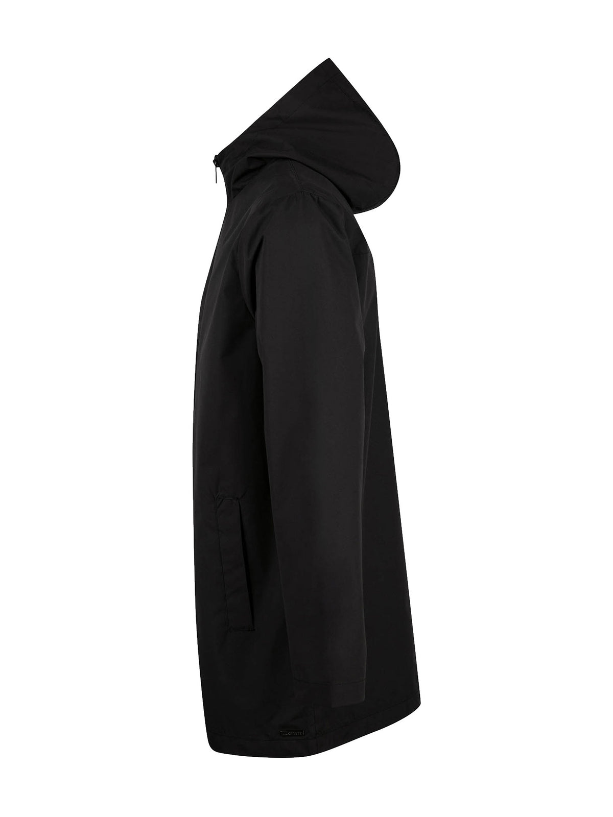 Men's black coat.