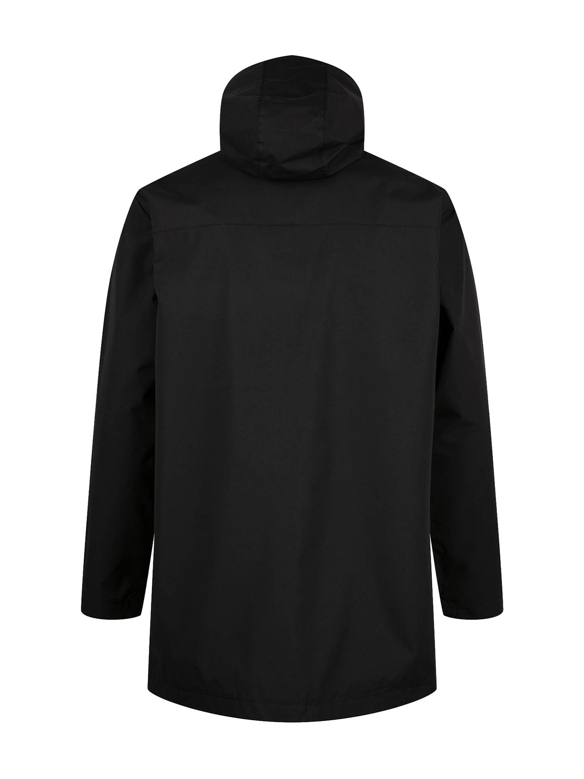 Men's black coat.