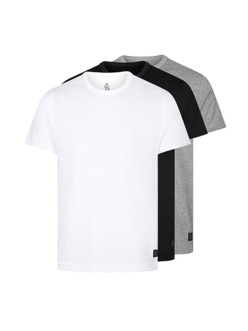 Boy's 3-pack multicolour multicolour t-shirt with jersey, front view