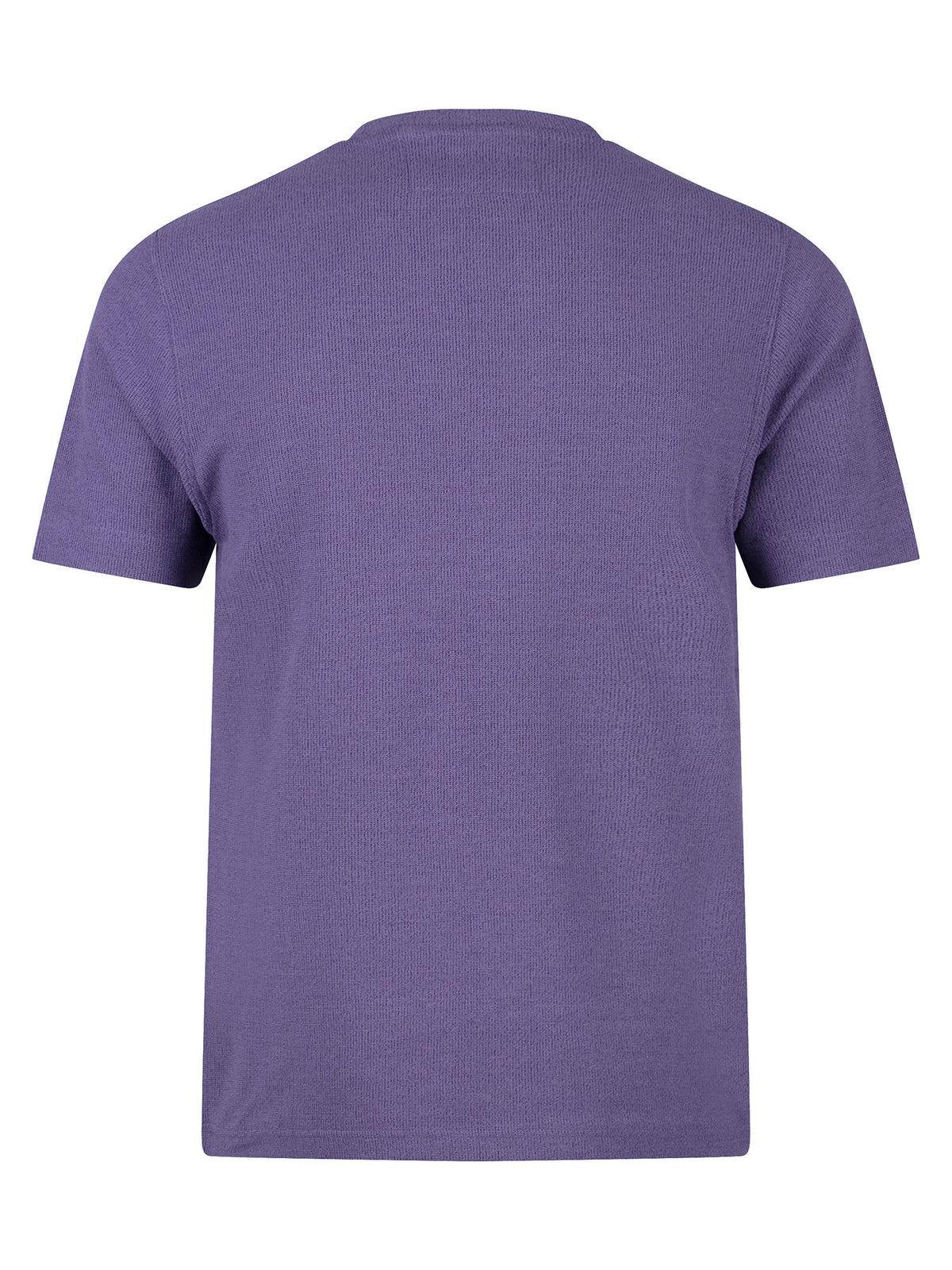 Men's purple t-shirt with crew neck and short sleeves.
