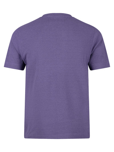 Men's purple t-shirt with crew neck and short sleeves.