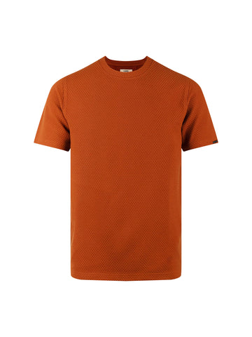 Alboran Jacquard Waffle T-Shirt - Caramel