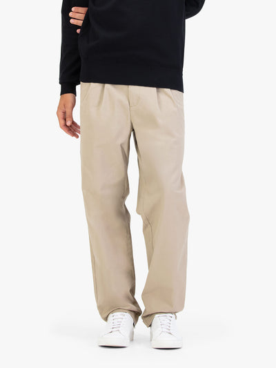 Men's beige trousers.