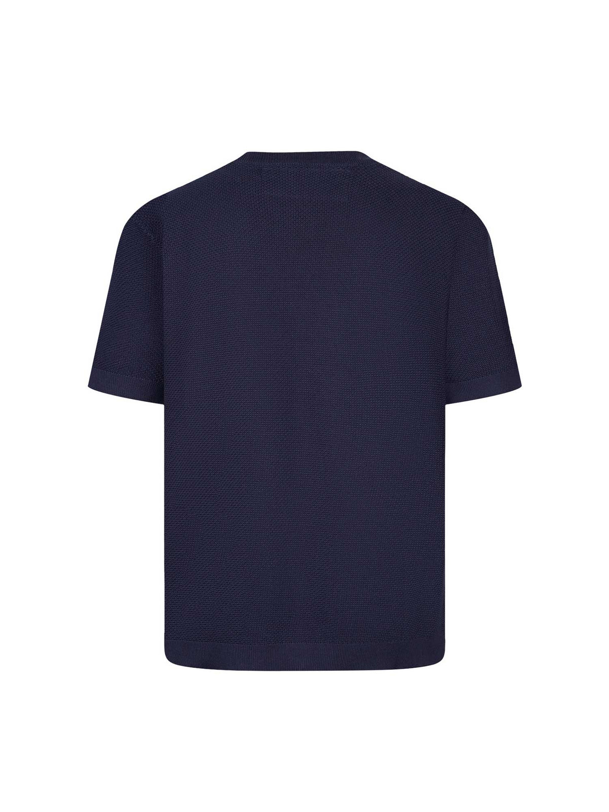 Men's relaxed-fit navy t-shirt with crew neck and short sleeves, back view