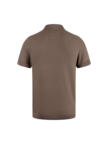 Swell Knitted Zip Neck Polo Shirt - Brown