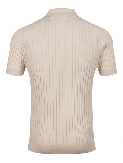 RIB EYE KNITTED ZIP POLO
