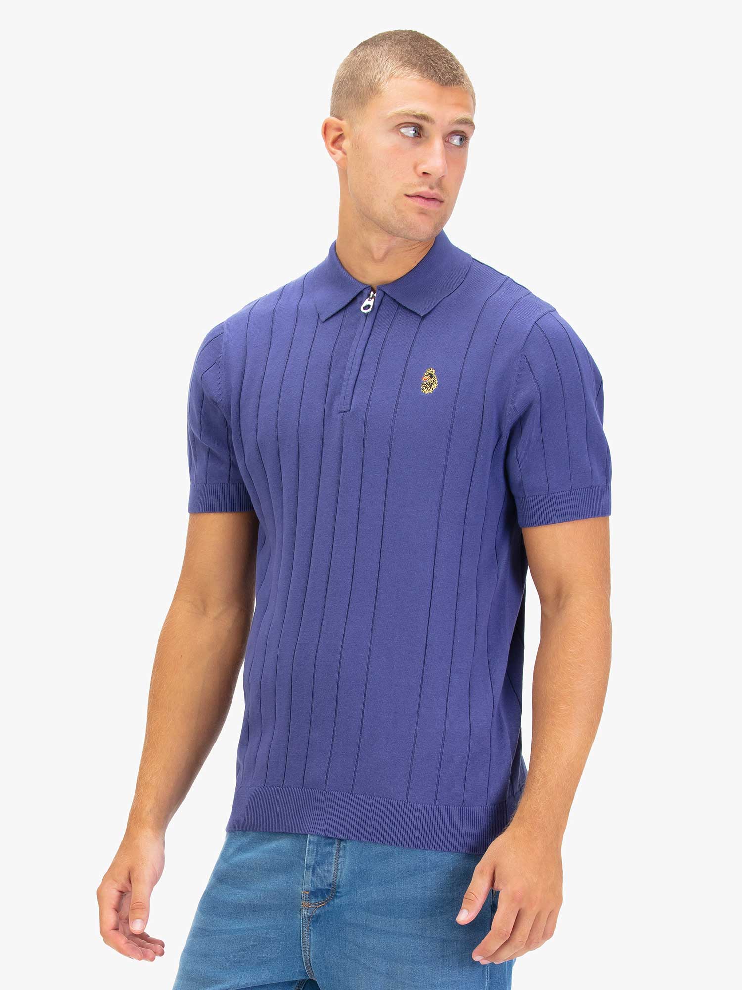 RIB EYE KNITTED POLO