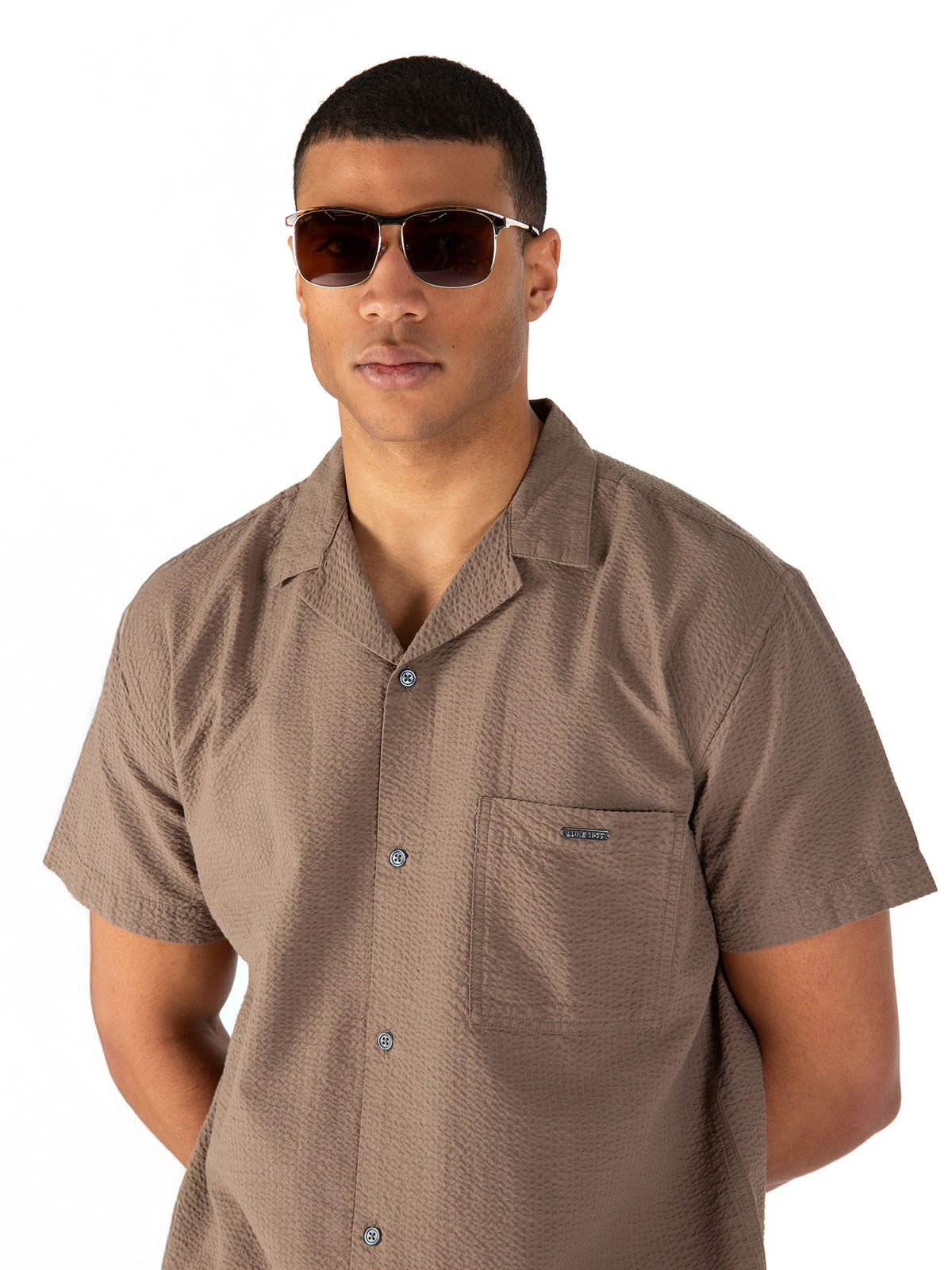 MILLOOK SHORT SLEEVE TEXTURED SHIRT