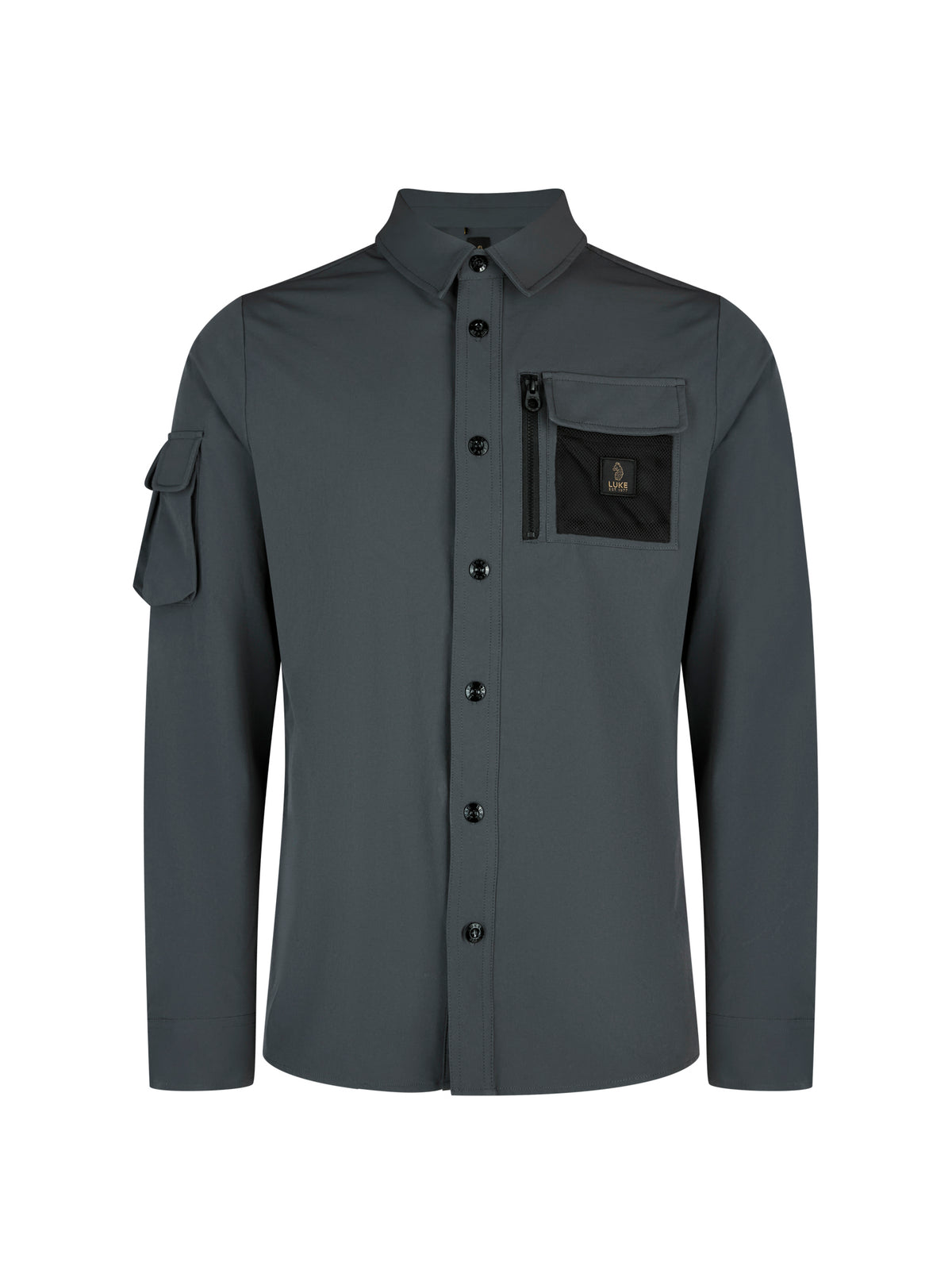 Hulun Technical Nylon Overshirt - Charcoal