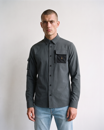 Hulun Technical Nylon Overshirt - Charcoal