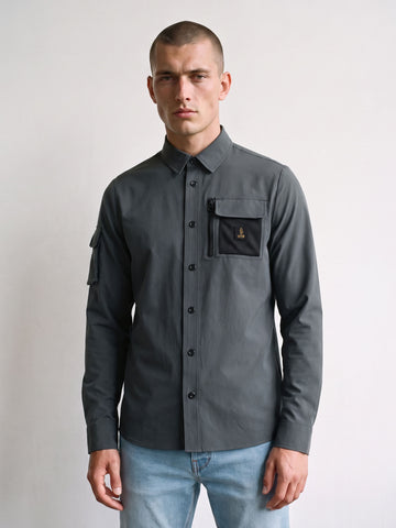 Hulun Technical Nylon Overshirt - Charcoal