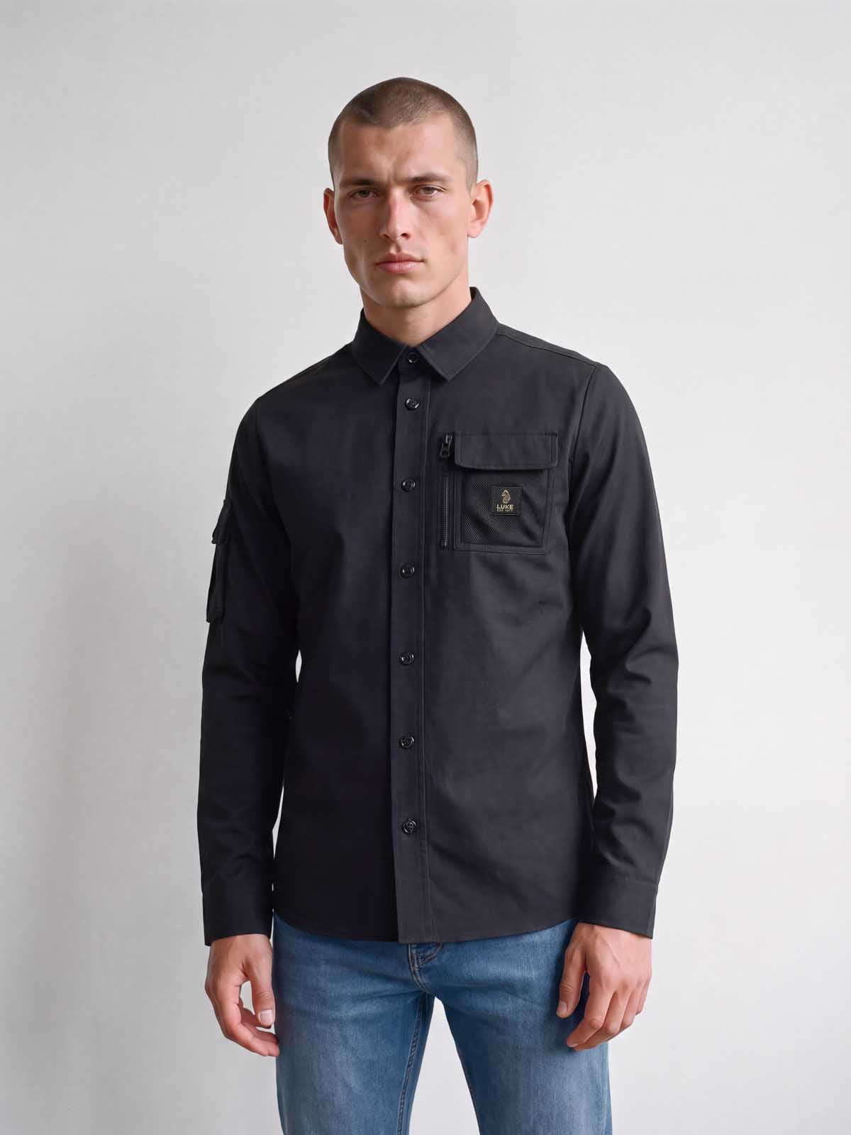 Hulun Technical Nylon Overshirt - Black