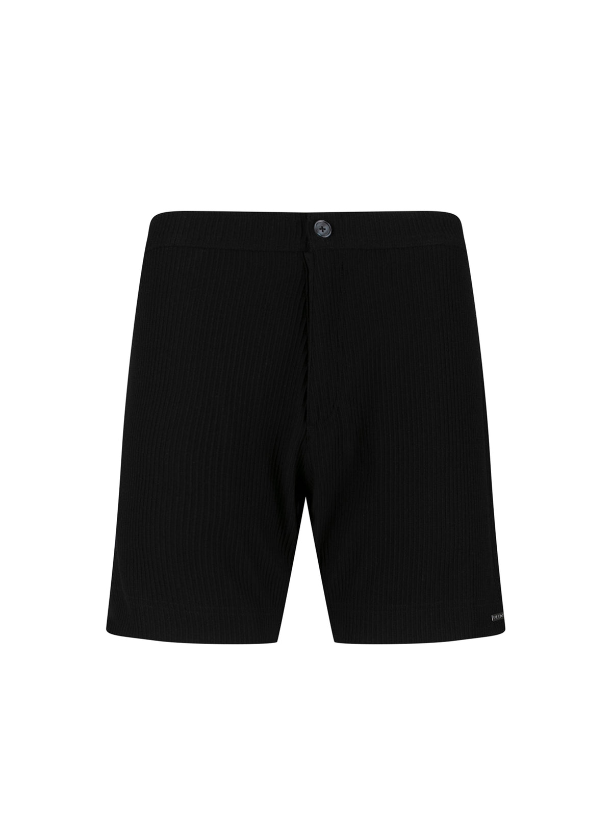 Men's black shorts with drawstring waistband.