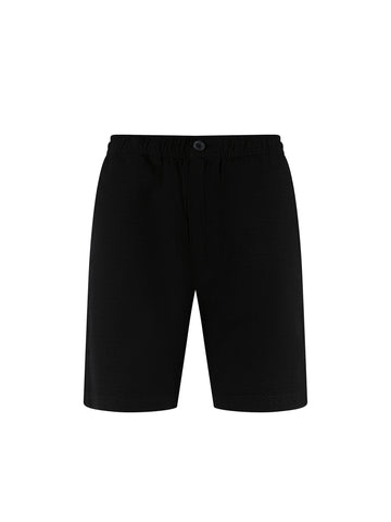 Men's black shorts with drawstring waistband.