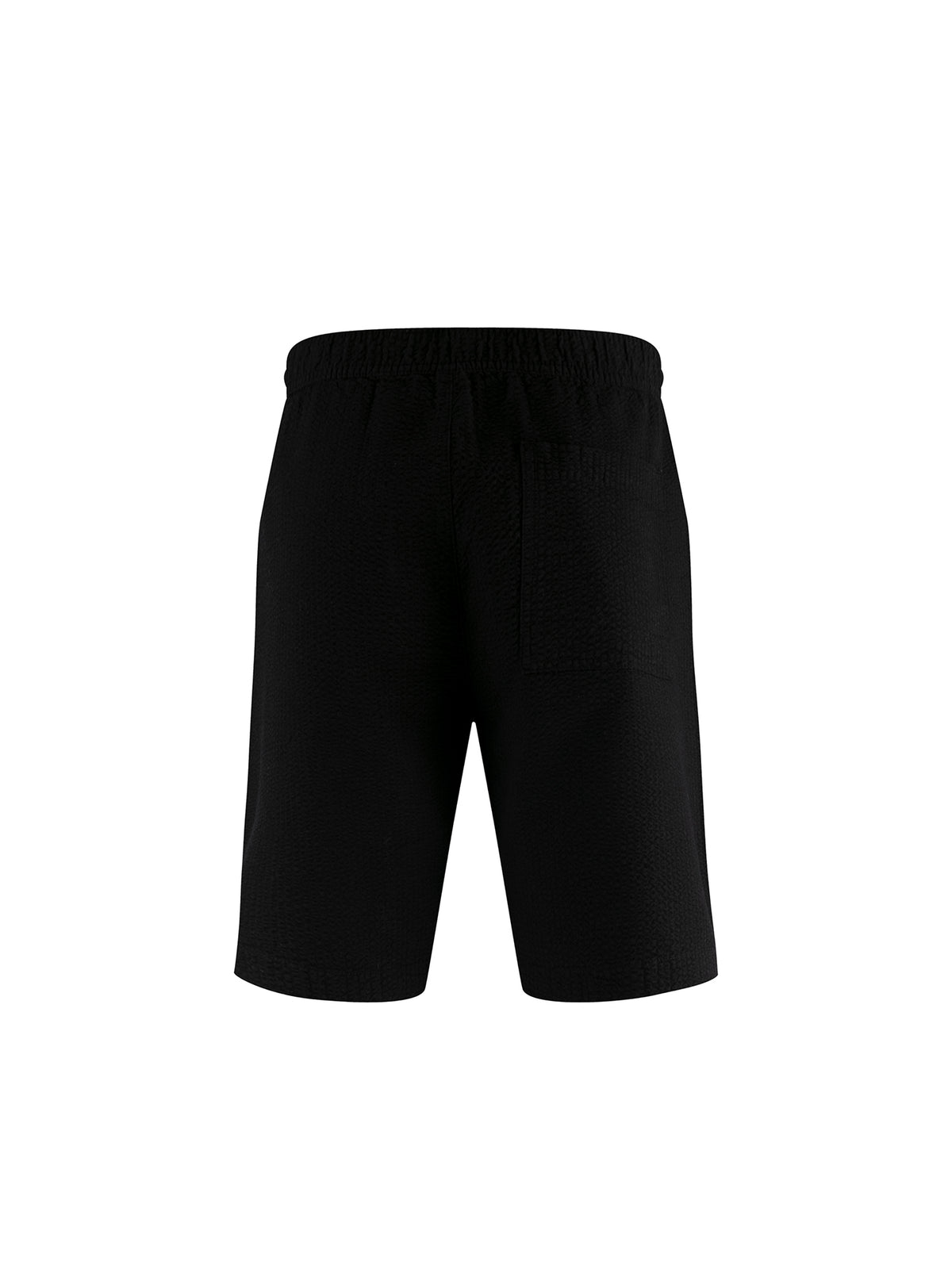 Men's black shorts with drawstring waistband.