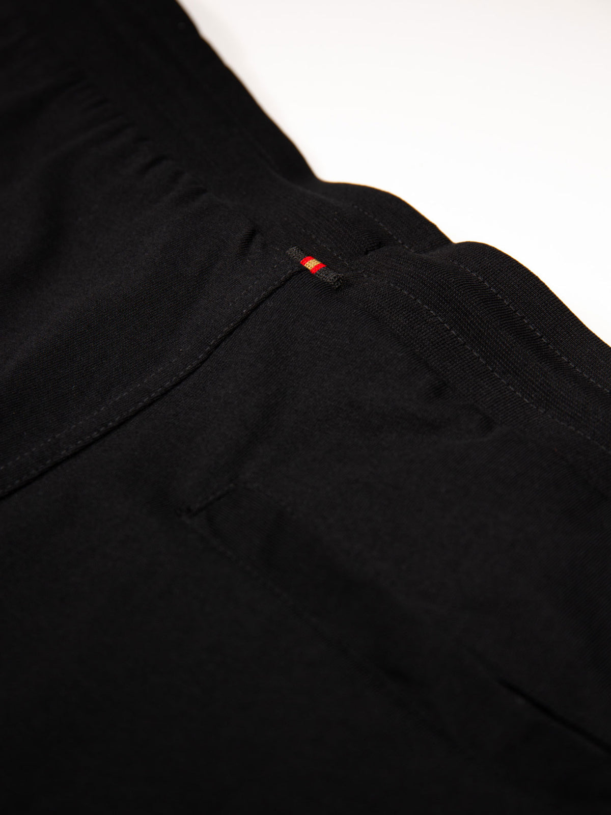 Men's black shorts with drawstring waistband.