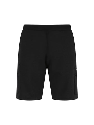 Boy's brown shorts with zip, front view