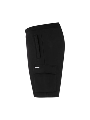 Boy's brown shorts with zip, side view