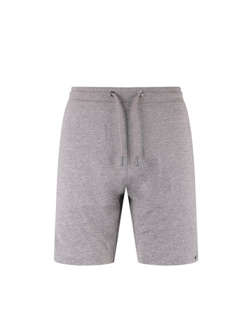 Men's grey shorts with drawstring waistband.