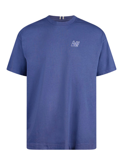 Men's purple t-shirt with crew neck and short sleeves.