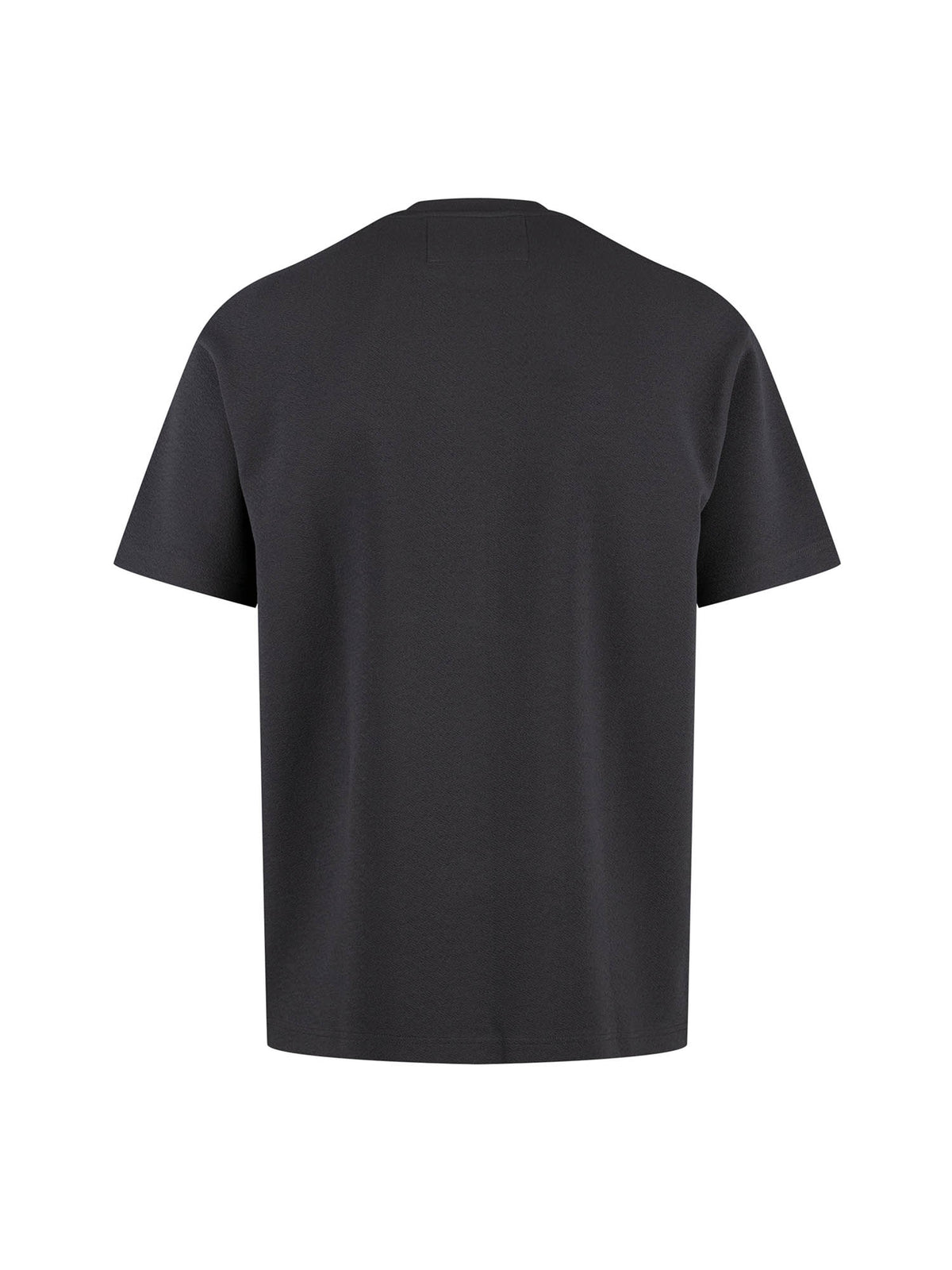 Men's grey t-shirt with crew neck and short sleeves worn by a model - front view.
