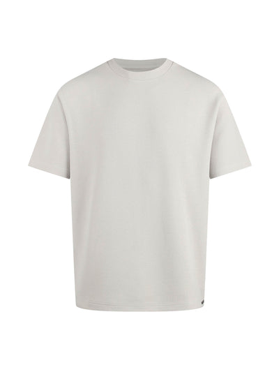 Men's grey t-shirt with crew neck and short sleeves - front view.