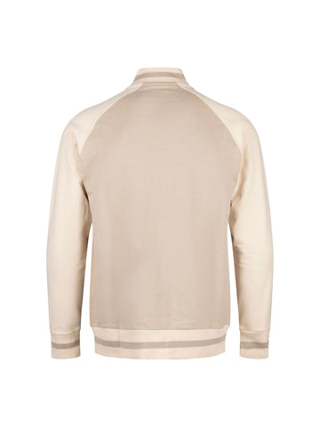 Boy's beige jacket with cotton, back view
