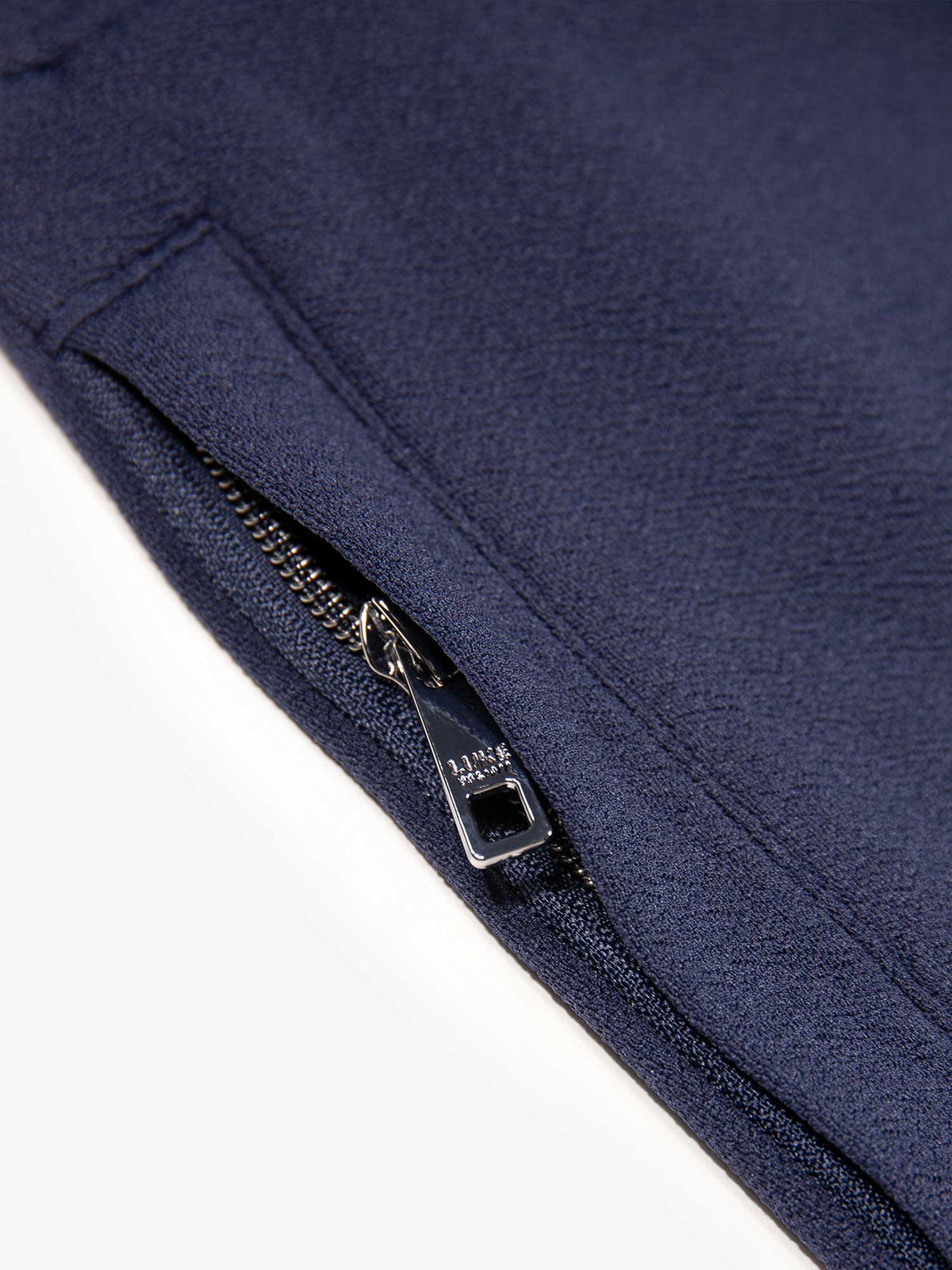 Men's navy shorts with drawstring waistband, detail view 2