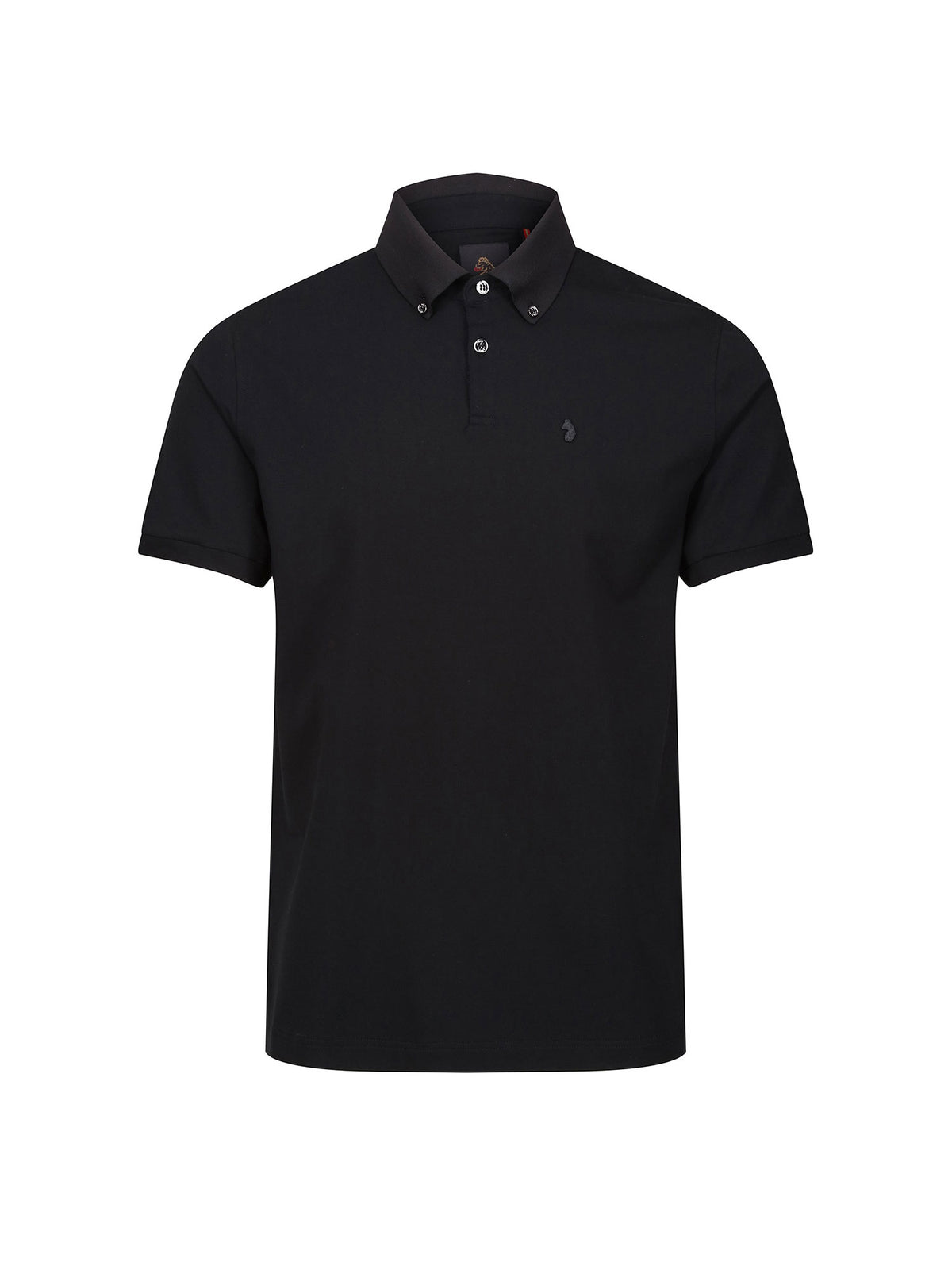 LUKE 1977 Macau men's premium modal polo shirt in black with lion head rivet