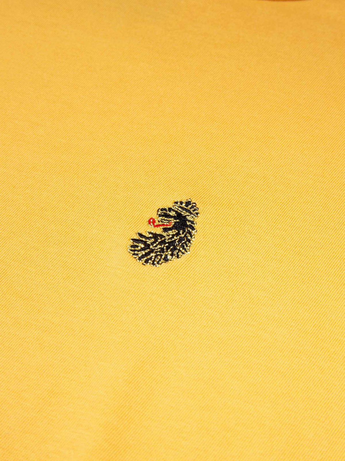Men's yellow t-shirt with crew neck and short sleeves, detail view 2