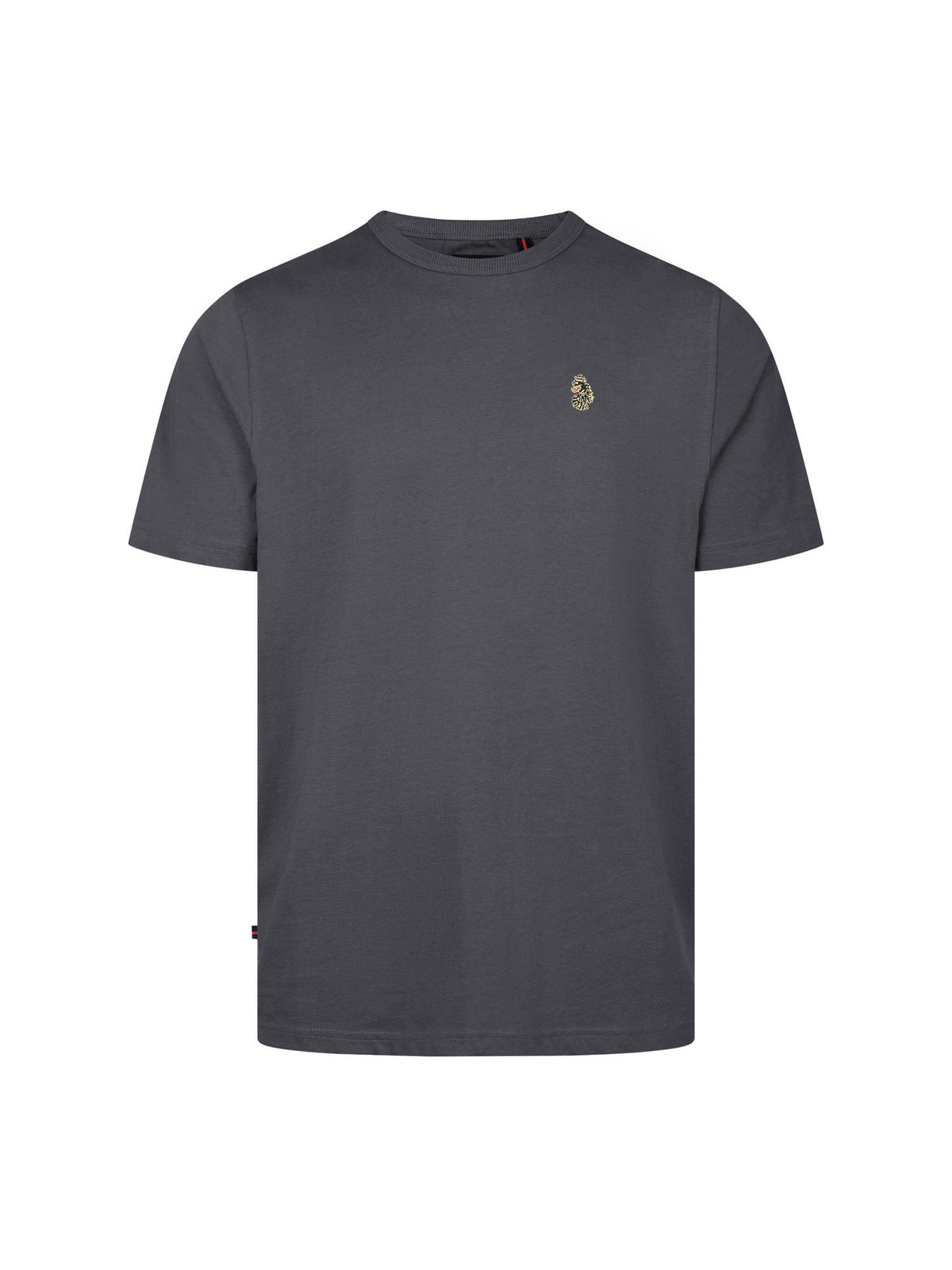 Men's grey t-shirt with crew neck and short sleeves, front view