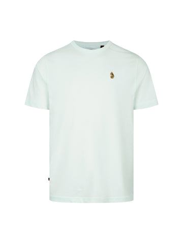 Men's green t-shirt with crew neck and short sleeves, front view