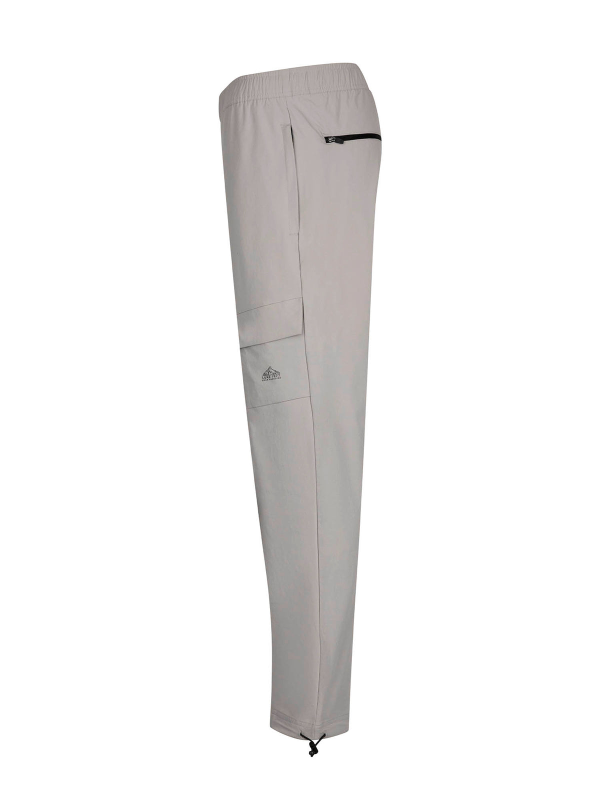 Men's grey joggers with elasticated waistband and cargo pockets.