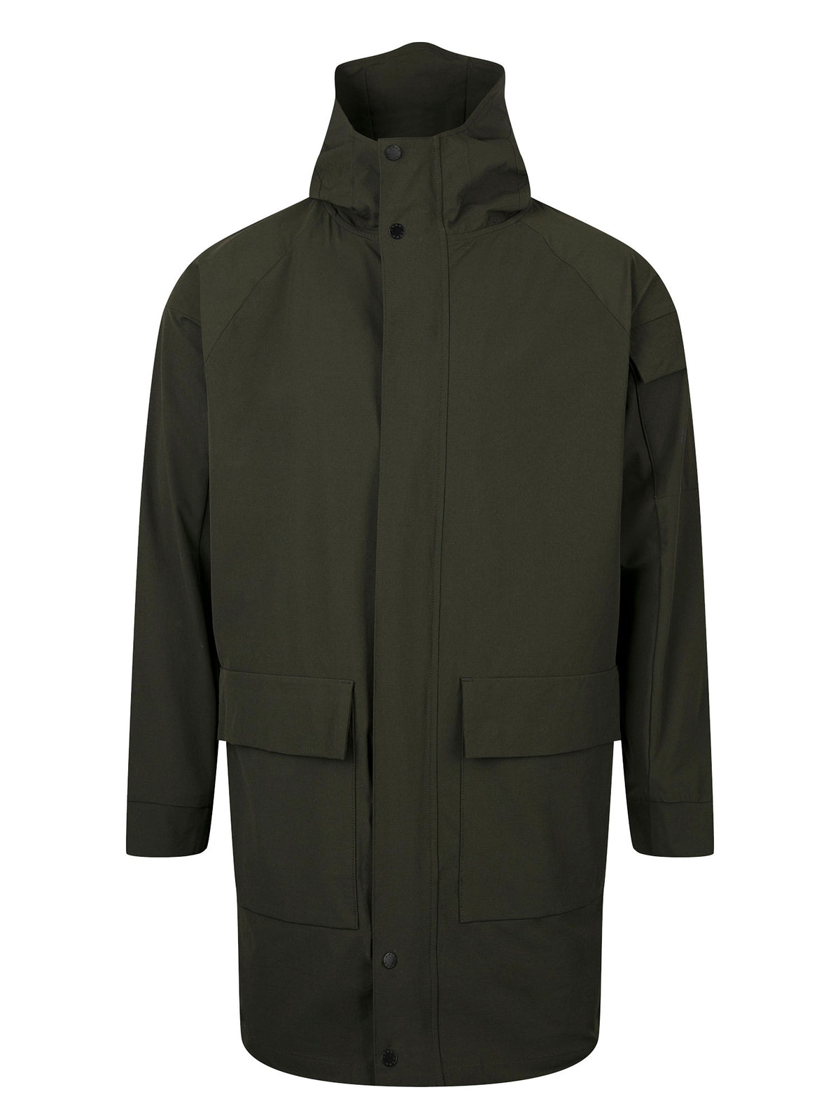 Men's green jacket with zip-up front.