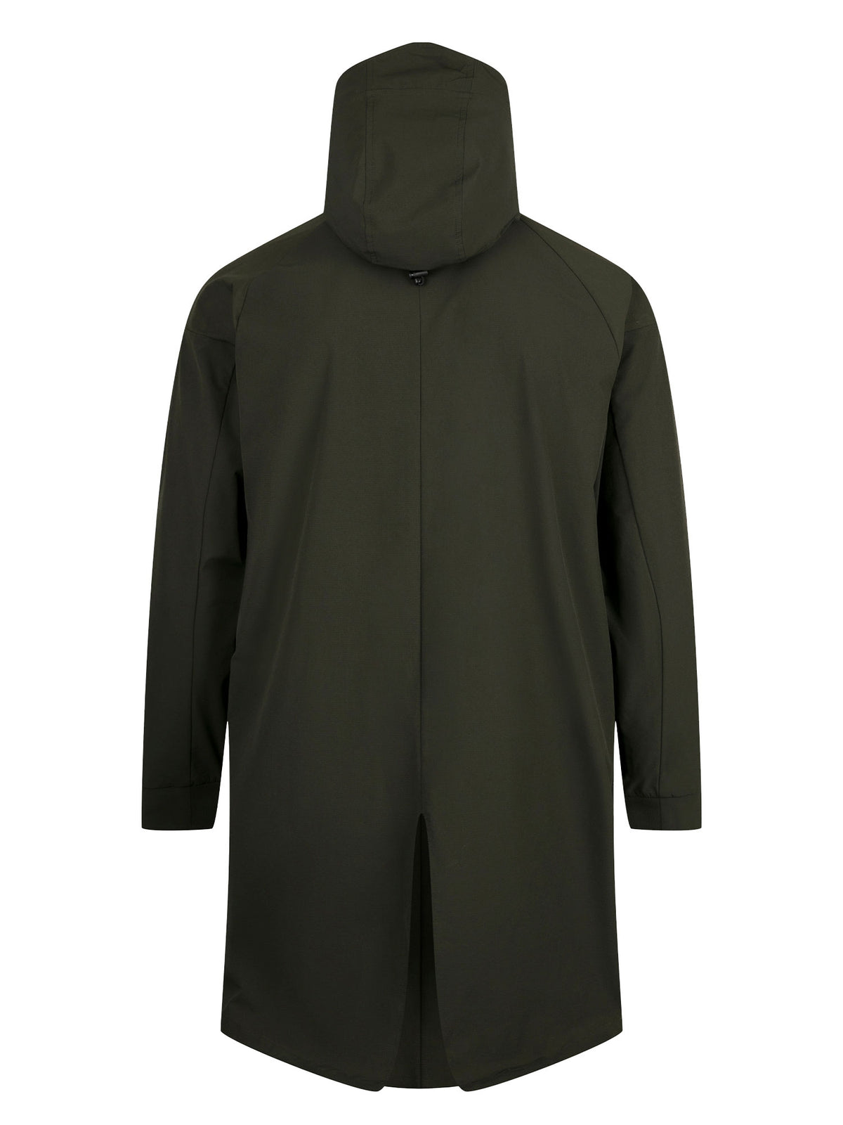 Men's green jacket with zip-up front.