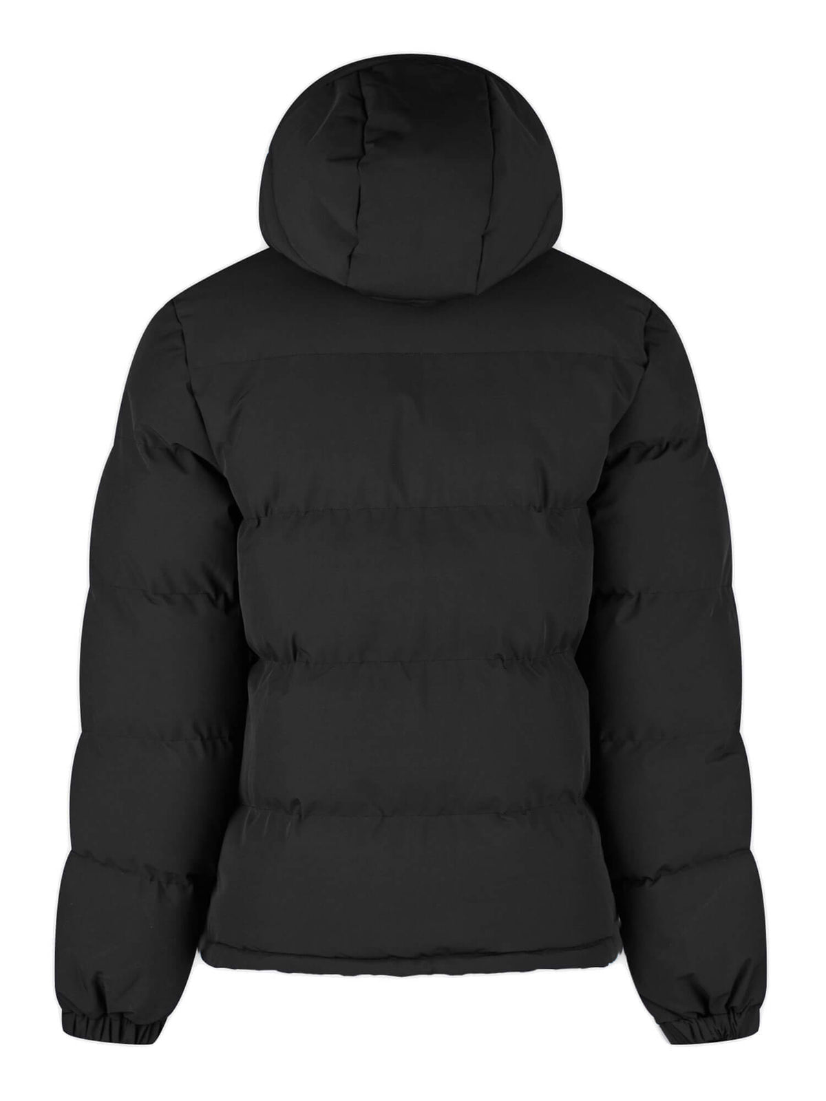 Back of black LUKE 1977 Auckland padded jacket with detachable hood