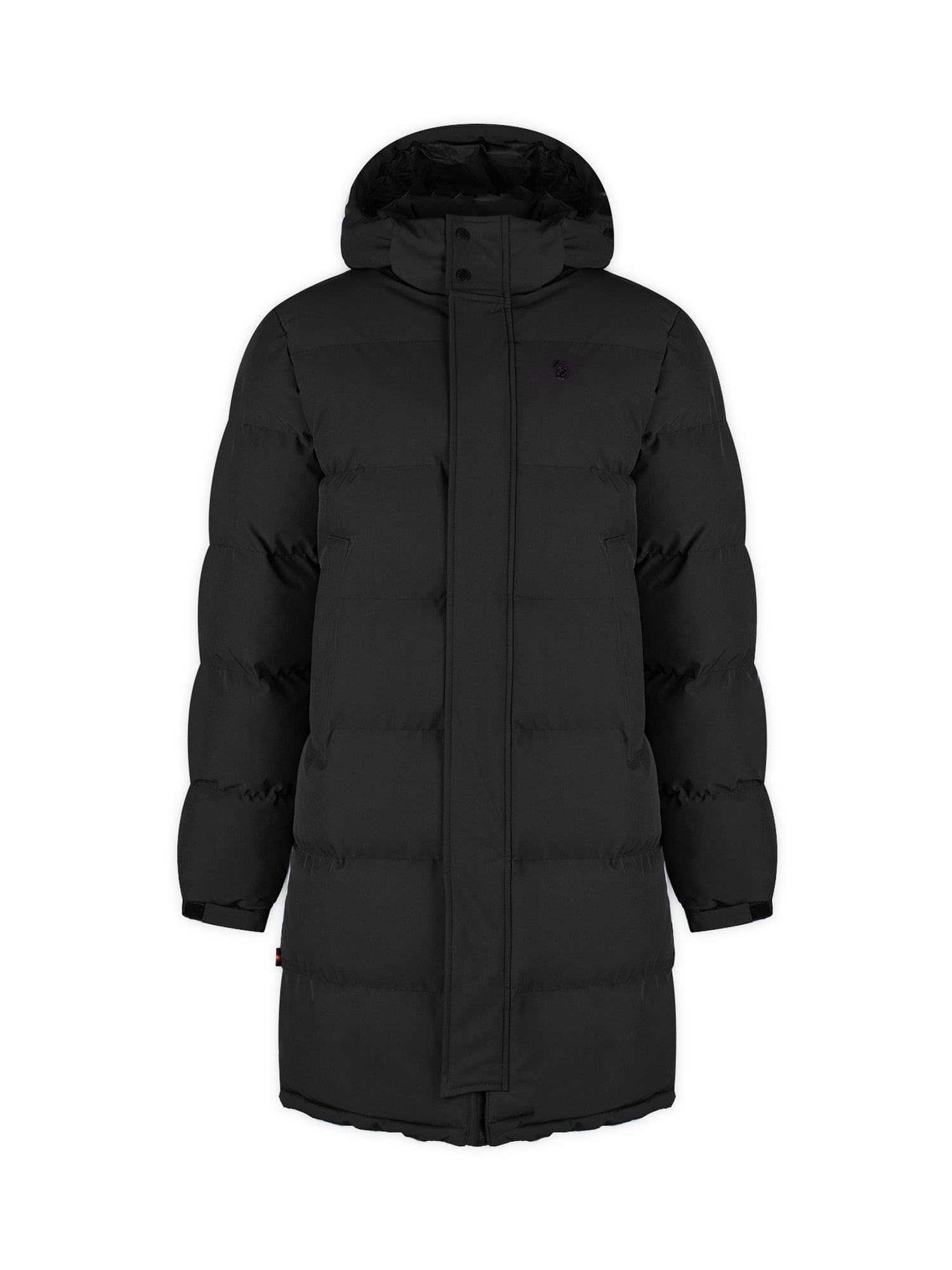 LONG AUCKLAND Men's Padded Longline Black Jacket Coat |Detachable
