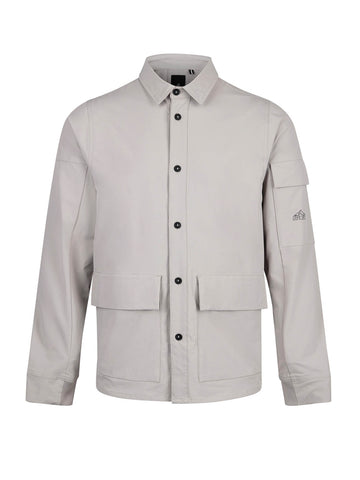 Men's grey shirt with button-up front.
