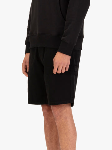 Men's black shorts with drawstring waistband.